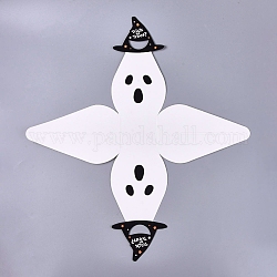 Ручные коробки с привидениями на Хэллоуин, коробки конфет печенья нуга, для вечеринки на Хэллоуин, белые, 15.8x9.2x8 см