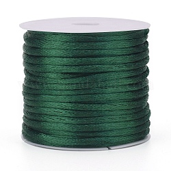 Нейлоновый шнур, атласный шнур, для изготовления украшений из бисера, китайское вязание, зелено-синие, 1 мм, около 32.8 ярда (30 м) / рулон