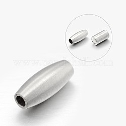 Barril 304 acero inoxidable superficie mate cierres magnéticos con extremos para pegar, color acero inoxidable, 18x7.5mm, agujero: 3 mm
