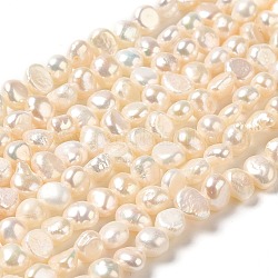 Naturali keshi perline perle fili, perle barocche coltivate di perle d'acqua dolce, grado 3 un, due lati lucido, papayawhip, 5~5.5x5.5~7x3~4mm, Foro: 0.5 mm, circa 66pcs/filo, 13.54~13.66 pollice (34.4~34.7 cm)