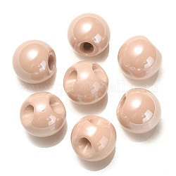 Perline acrilico opaco, pallina tonda, top forato, peachpuff, 19x19x19mm, Foro: 3 mm
