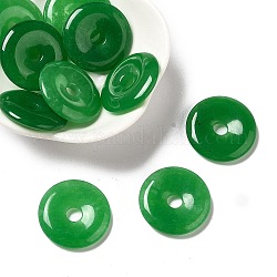 Colgantes de jade natural de malasia, teñido, donut / pi disc, ancho de la rosquilla: 9.5~10 mm, 24~25x4~5mm, agujero: 5 mm