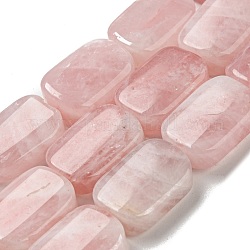 Chapelets de perles en quartz rose naturel, rectangle, 17~18x12.5~13x6~6.5mm, Trou: 1mm, Environ 22 pcs/chapelet, 15.35'' (39 cm)