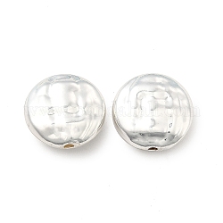 Perle in lega placcate di lunga durata, cadmio & nichel &piombo libero, rotondo e piatto, argento, 11.5x12x5mm, Foro: 1.2 mm