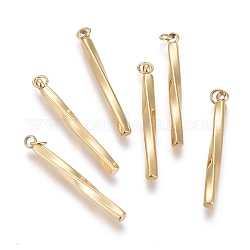Placcatura ionica (ip) 304 ciondoli in acciaio inossidabile, con anelli di salto, barra di torsione, oro, 25.5x2x2mm, Foro: 2 mm