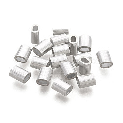 Fascette ovali in alluminio per manicotti, per la clip dello swage della fune metallica, colore acciaio inossidabile, 5x4x3mm, Foro: 1x2 mm