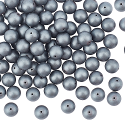 Olycraft 4 brins brins de perles rondes en hématite synthétique non magnétique givrées, AA grade, 8mm, Trou: 0.8mm
