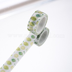 DIYスクラップブック装飾紙テープ  マスキングテープ  レモン  薄緑  15mm  5m /ロール（5.46ヤード/ロール）