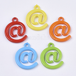 Opaque Acrylic Pendants, Mark @, Mixed Color, 31x24x3.5mm, Hole: 3mm, about 400pcs/500g