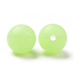 Perles de silicone lumineuses, perles à mâcher pour les jouets de dentition, Diy soins infirmiers colliers faisant, ronde, vert pale, 12x11.5mm, Trou: 2mm
