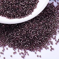 MIYUKI Delica Beads, Cylinder, Japanese Seed Beads, 11/0, (DB2170) Duracoat Silver Lined Dyed Raisin, 1.3x1.6mm, Hole: 0.8mm, about 20000pcs/bag, 100g/bag