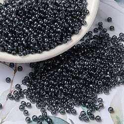 Perles rocailles miyuki rondes, Perles de rocaille japonais, (rr178) lustre gris transparent, 8/0, 3mm, Trou: 1mm, à propos 422~455pcs / bouteille, 10 g / bouteille