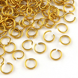 Алюминиевая проволока открыты кольца прыжок, золотые, 20 датчик, 6x0.8 мм, внутренний диаметр: 5 мм, Около 43000 шт / 1000 г