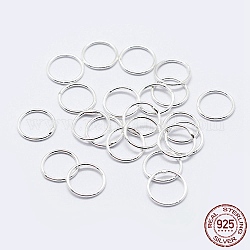 925 anillos redondos de plata esterlina, anillos de salto soldados, anillos de salto cerradas, plata, 18 calibre, 8x1mm, diámetro interior: 6 mm, aproximamente 50 unidades / 10 g