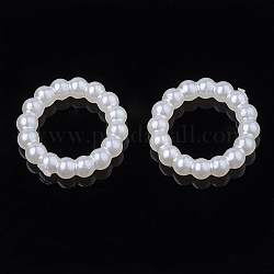 ABS Kunststoff Imitation Perle Verbindungsringe, Ring, creme-weiß, 11.5~12x2 mm
