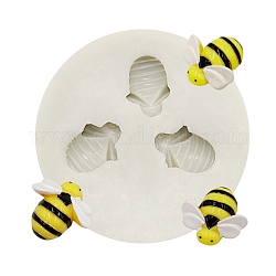 Moldes de silicona diy abejas, moldes de fondant, moldes de resina, para chocolate, caramelo, Fabricación artesanal de resina uv y resina epoxi., blanco, 52x50x10mm