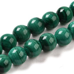 Chapelets de perles en malachite naturelle, Grade a, ronde, 7mm, Trou: 0.7mm, Environ 56 pcs/chapelet, 15.5 pouce (39.5 cm)