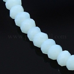Opaque Solid Color Crystal Glass Faceted Rondelle Beads Strands, Royal Blue, 3x2mm, Hole: 1mm, about 198pcs/strand, 15.7inch
