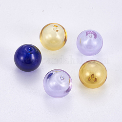 Botellas redondas hechas a mano de bolas de globo de vidrio soplado, para la fabricación de colgantes de viales de vidrio, color mezclado, 12mm, agujero: 0.9~1 mm