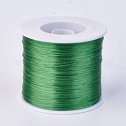 Filo di cristallo elastico piatto, filo per perline elastico, per realizzare bracciali elastici, verde, 0.7mm, circa 546.8 iarde (500 m)/rotolo