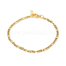 304 bracelet chaines figaro acier inoxydable homme femme, or, 7-5/8 pouce (19.5 cm)