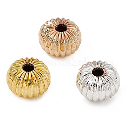Perles de placage en laiton, Plaqué longue durée, citrouille, couleur mixte, 8x5.5mm, Trou: 2mm