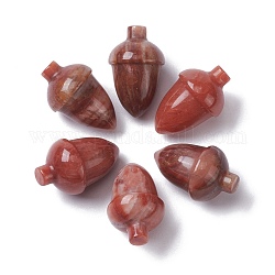 Perles jaspe bréchiques naturelles, pas de trous / non percés, pour création de fil enroulé pendentif , aveline, 27.5~30x18~19.5mm