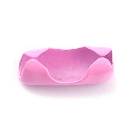 Латунные соединения шаровой цепи, розовый жемчуг, 9x3~3.5 мм, отверстие : 2.5 мм