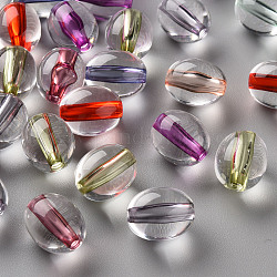 Abalorios de acrílico transparentes, oval, color mezclado, 13x11mm, agujero: 2 mm, aproximamente 522 unidades / 500 g