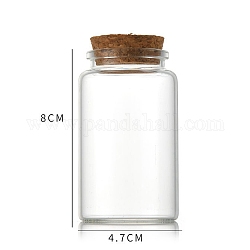 Glass Bottle, with Cork Plug, Wishing Bottle, Column, Clear, 4.7x8cm, Capacity: 90ml(3.04fl. oz)