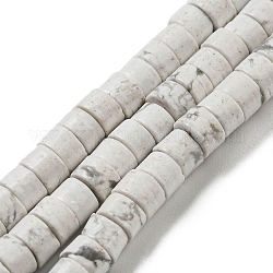 Synthetic Howlite Beads Strands, Disc, Heishi Beads, 6~6.5x3~3.5mm, Hole: 1.2mm, about 111~112pcs/strand, 14.45''~14.57