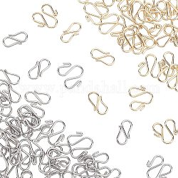 Unicraftale environ 80 pièces fermoirs en forme de m et s 304 fermoirs à crochet en acier inoxydable 2 couleurs fermoir connecteurs pour colliers à faire soi-même fabrication de bijoux