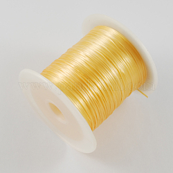 Flat Elastic Crystal String, Elastic Beading Thread, for Stretch Bracelet Making, Gold, 1mm, about 10.93 yards(10m)/roll