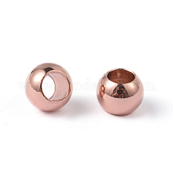 Rondelle placage ionique (ip) 202 perles en acier inoxydable, or rose, 4x3mm, Trou: 2mm