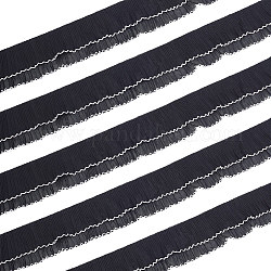 Ruban plissé en polyester 6 couches de 2 mètre, accessoires de vêtements, noir, 2-5/8 pouce (66 mm)