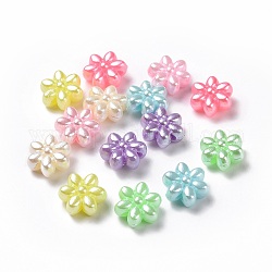 Perles acryliques de perles d'imitation, fleur, couleur mixte, 11x10x5.5mm, Trou: 1.8mm, environ 1851 pcs/500 g