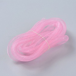 Tubos de malla, hilo de hilo de nylon, rosa, 8mm, aproximamente 2 yardas / paquete