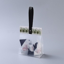 プラスチック製の透明なギフトバッグ  保存袋  セルフシールバッグ  トップシール  長方形  漫画カードとスリング付き  穴と釘  ダークシーグリーン  21.5x10x5cm  10のセット/袋