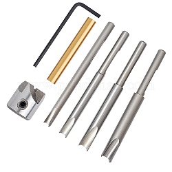 Kits de fabrication de stylo, avec boîte en silicone, recherche en acier au carbone / laiton, pour stylo, couleur inoxydable, 7 pièces / kit