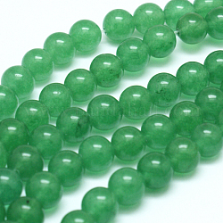 Malaysia naturale filamenti di perline giada, tinto, tondo, verde, 6mm, Foro: 1 mm, circa 63pcs/filo, 15.5 pollice