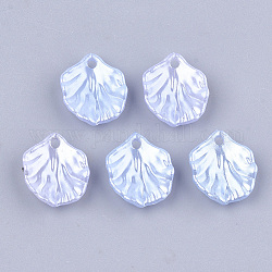 Acrylic Imitation Pearl Pendants, Leaf, Cornflower Blue, 17x15x4.5mm, Hole: 2mm, about 1460pcs/500g