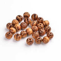 Des perles en bois naturel, Séparateurs perles, pour les bijoux de chapelet bricolage en macramé, sans plomb, ronde, burlywood, 8 mm de diamètre, Trou: 2.5mm