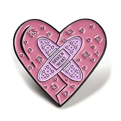 Pin de esmalte de corazón, Broche de aleación de tirita para ropa de mochila., flamenco, 29x30.5x1.5mm