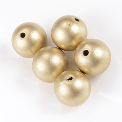Perles acryliques peintes en aérosol de style mat, ronde, or, 8mm, Trou: 2mm, environ 1840 pcs/500 g