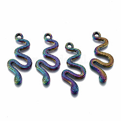 Подвески из сплава цвета радуги, без кадмия и без свинца, змея, 31x13x2.5 мм, отверстие : 2 мм