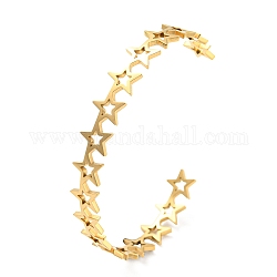 Ионное покрытие (ip) 304 браслеты-манжеты из нержавеющей стали, открытые браслеты с полыми звездами для женщин, золотые, 3/8 дюйм (0.95 см), внутренний диаметр: 2-5/8 дюйм (6.75 см)