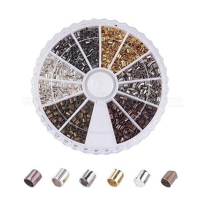 1 коробка 6 цвета латунные обжимные бусины KK-JP0010-03A-1