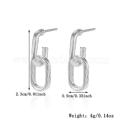 Винтажные серьги-гвоздики s925 из стерлингового серебра с закрученными овальными подвесками CB7127-1