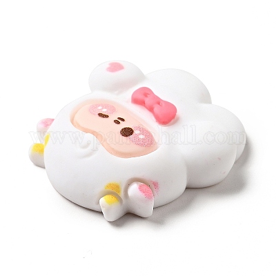 Кабошоны из непрозрачной смолы с милыми животными RESI-B012-01E-1