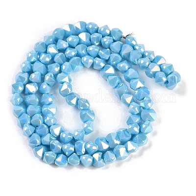 Стеклянные бусины с гальваническим покрытием  EGLA-B009-05A-07-1